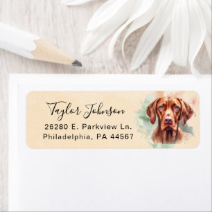 Étiquette d'adresse de retour de chien Vizsla