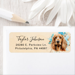 Étiquette d'adresse de retour de Cocker Spaniel
