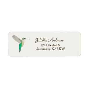 Étiquette d'adresse de retour de colibri