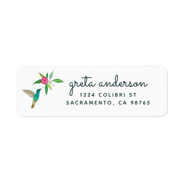 Étiquette d'adresse de retour de colibri (Devant)