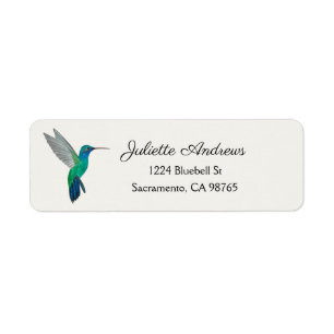 Étiquette d'adresse de retour de colibri