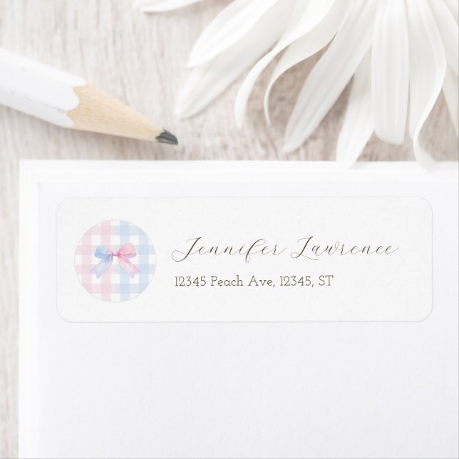 Étiquette d'adresse de retour de En vichy de poule (En situation)