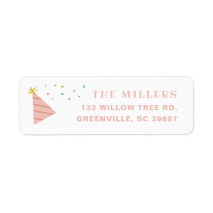 Étiquette d'adresse de retour de fête d'anniversai