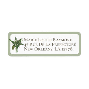 Étiquette d'adresse de retour de fleur de muguet