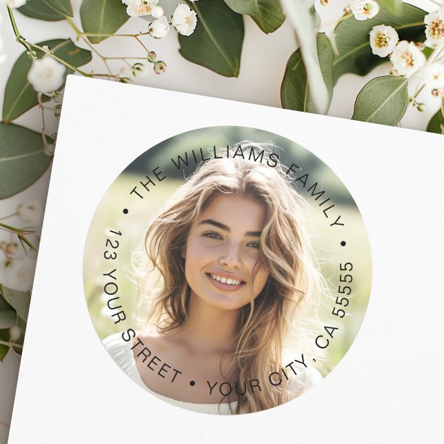 Étiquette d'adresse de retour de graduation photo  (Full photo graduation return address label)