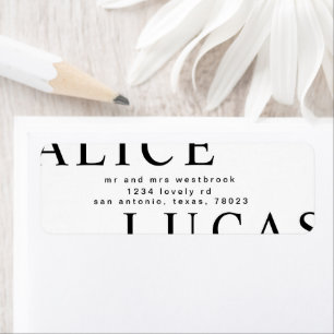 Étiquette d'adresse de retour de gros monogramme u