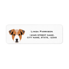 étiquette d'adresse de retour de jack russell terr