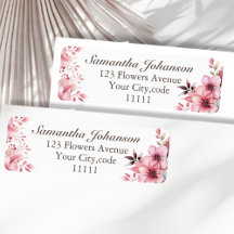 Étiquette d'adresse de retour de jardin floral ros