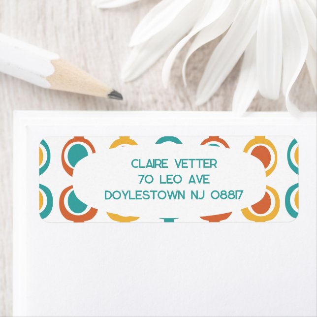 Étiquette d'adresse de retour de la chaîne moderne (En situation)