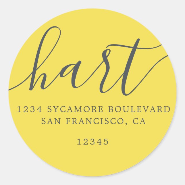 Étiquette d'adresse de retour de la famille jaune  (Devant)