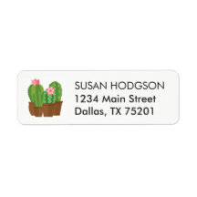 Étiquette d'adresse de retour de la fleur de cactu