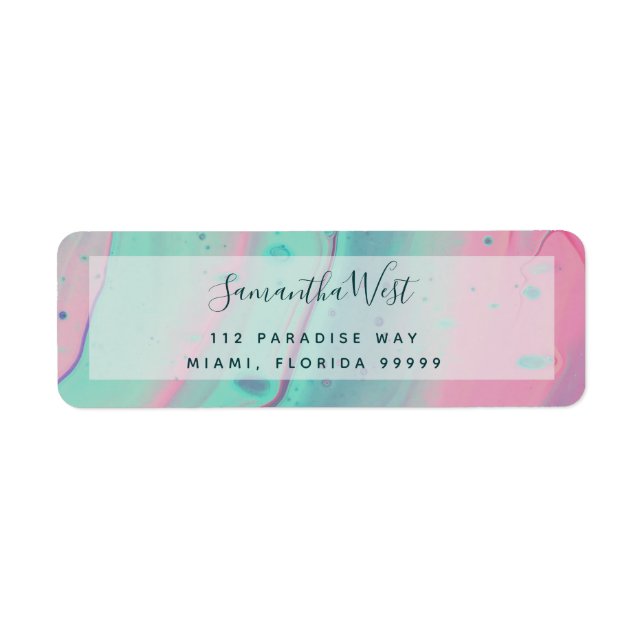 Étiquette d'adresse de retour de la sirène en marb (Devant)