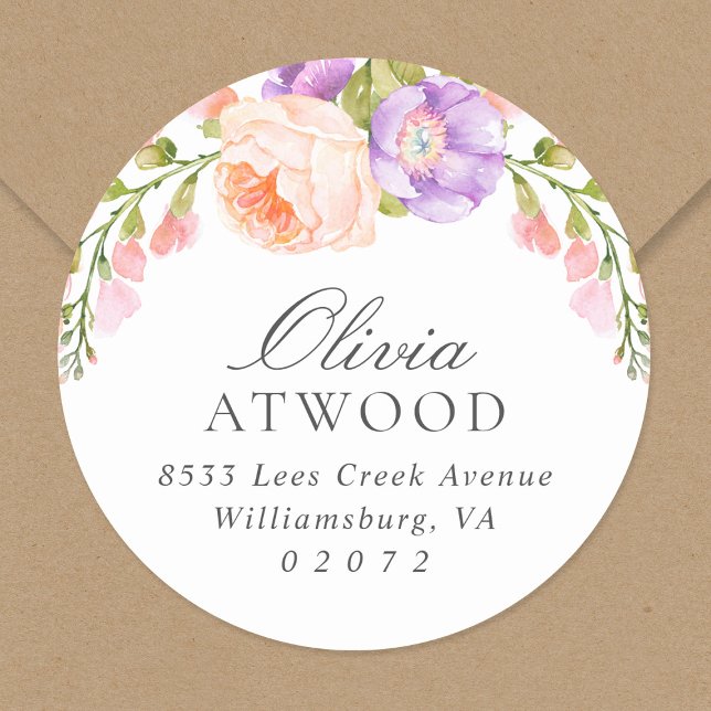 Étiquette d'adresse de retour de l'arrondi de la f (Créateur téléchargé)