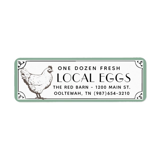 Étiquette d'adresse de retour de l'oeuf de levure  (Devant)