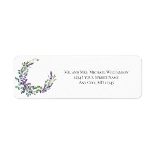 Étiquette d'adresse de retour de mariage à la lava