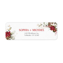Étiquette d'adresse de retour de mariage de Noël à