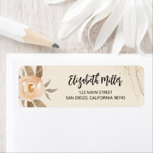 Étiquette d'adresse de retour de mariage élégante 