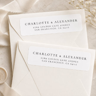 Étiquette d'adresse de retour de mariage élégante
