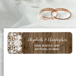 Étiquette d'adresse de retour de mariage en callig