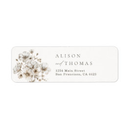 Étiquette d'adresse de retour de mariage floral cr