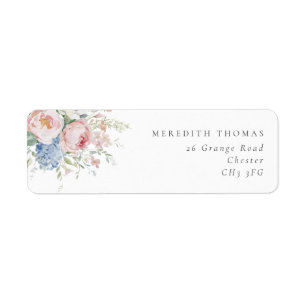Étiquette d'adresse de retour de mariage floral pa