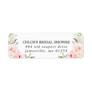 Étiquette d'adresse de retour de mariage floral ro