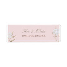 Étiquette d'adresse de retour de mariage floral ro