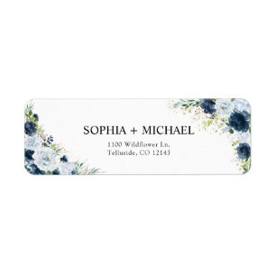 Étiquette d'adresse de retour de mariage florale N