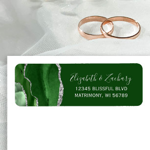 Étiquette d'adresse de retour de mariage Hunter Gr