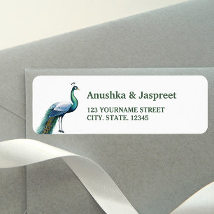 Étiquette d'adresse de retour de mariage indien Pa