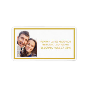 Étiquette d'adresse de retour de mariage minimalis