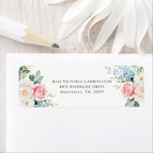 Étiquette d'adresse de retour de mariage moderne f
