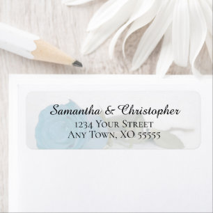 Étiquette d'adresse de retour de mariage Rose Bleu