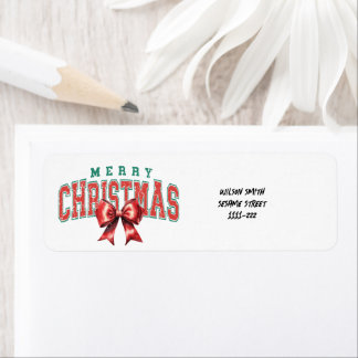 Étiquette d'adresse de retour de Noël