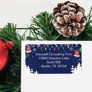 Étiquette d'adresse de retour de Noël festive pour