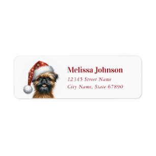 Étiquette d'adresse de retour de Noël Griffon de B