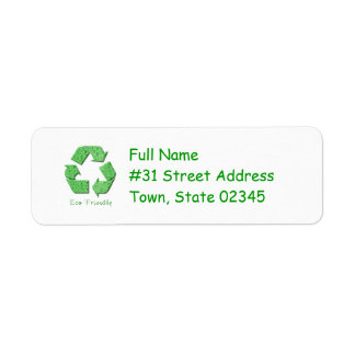 Étiquette d'adresse de retour de recyclage