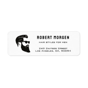 Étiquette d'adresse de retour de salon de coiffure