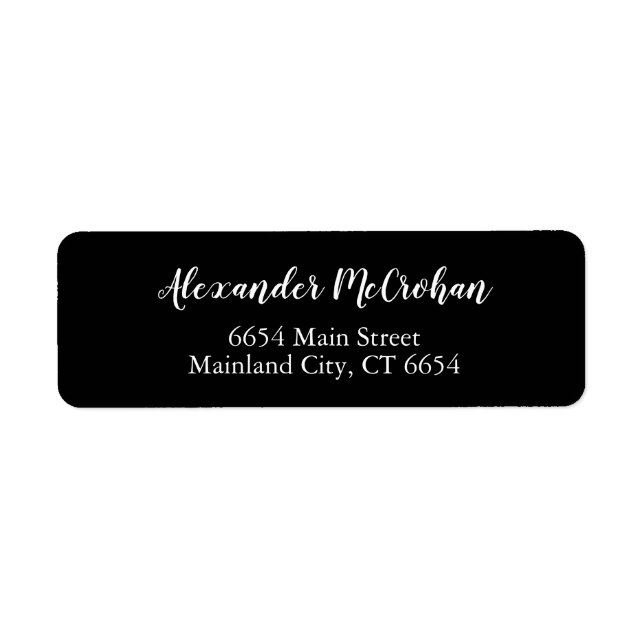 Étiquette d'adresse de retour de script élégant no (Devant)