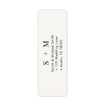 Étiquette d'adresse de retour de typographie moder