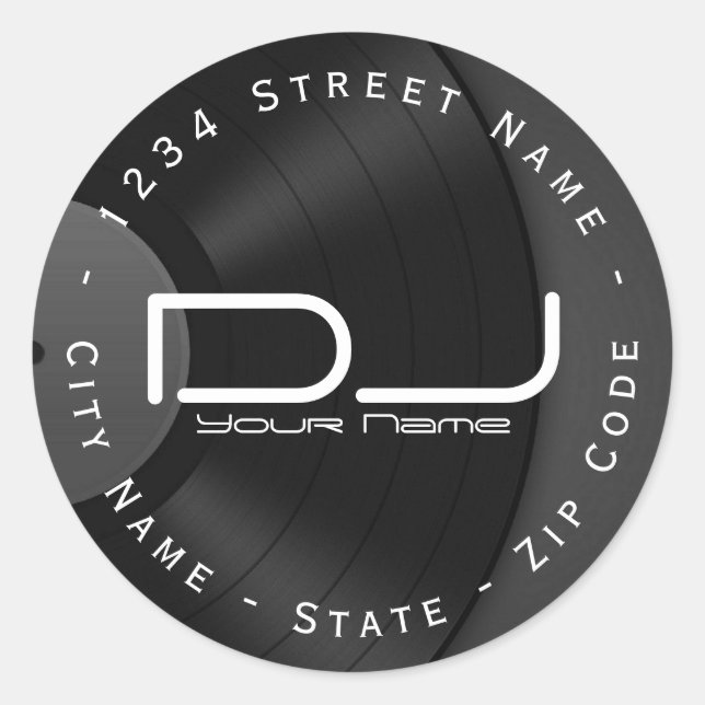 Étiquette d'adresse de retour de vinyle circulaire (Devant)