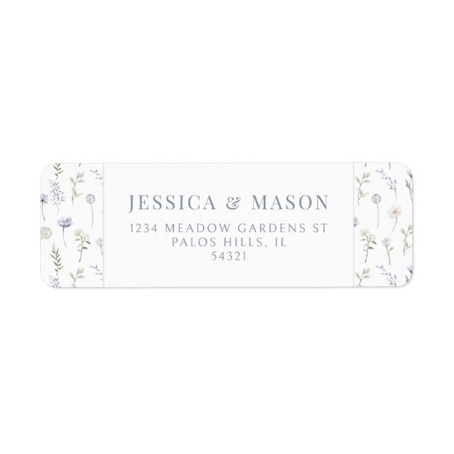 Étiquette d'adresse de retour des fleurs sauvages  (Devant)