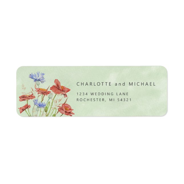 Étiquette d'adresse de retour des fleurs sauvages  (Devant)
