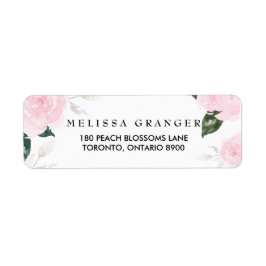 Étiquette d'adresse de retour des Roses d'aquarell