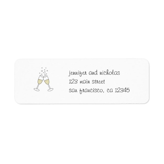 étiquette d'adresse de retour des verres de champa (Devant)