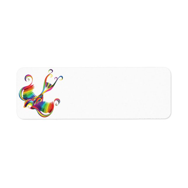 Étiquette d'adresse de retour d'hirondelle colorée (Devant)