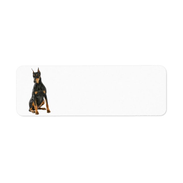 Étiquette d'adresse de retour Doberman (Devant)