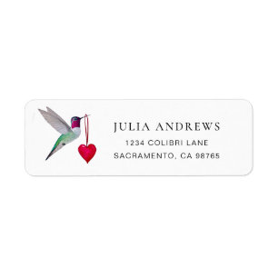 Étiquette d'adresse de retour du Colibri d'Anna