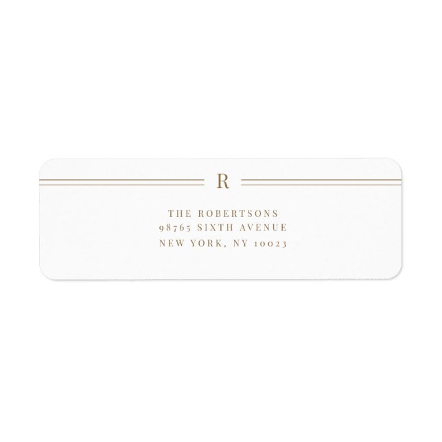 Étiquette d'adresse de retour du Mariage classique (Devant)