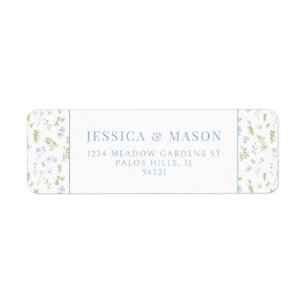 Étiquette d'adresse de retour du mariage de fleurs